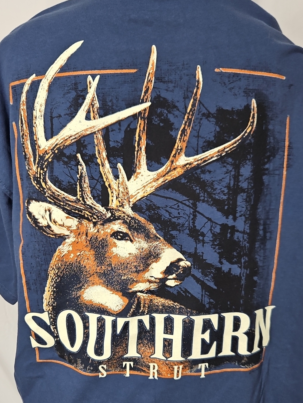Southern Strut Navy Blue Deer Graphic Short Sleeve Tee